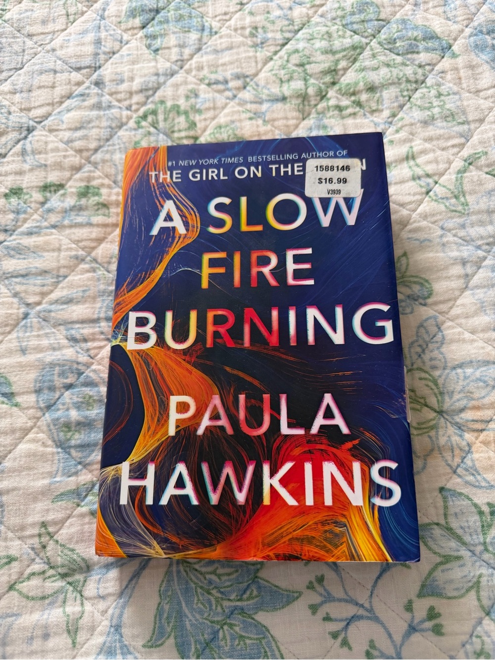 A Slow Fire Burning by Paula Hawkins - Navy & Multicolor Hardcover